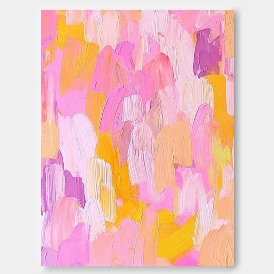 Pastel Dreams - Pink and Yellow Abstract Acrylic Paintings on Canvas