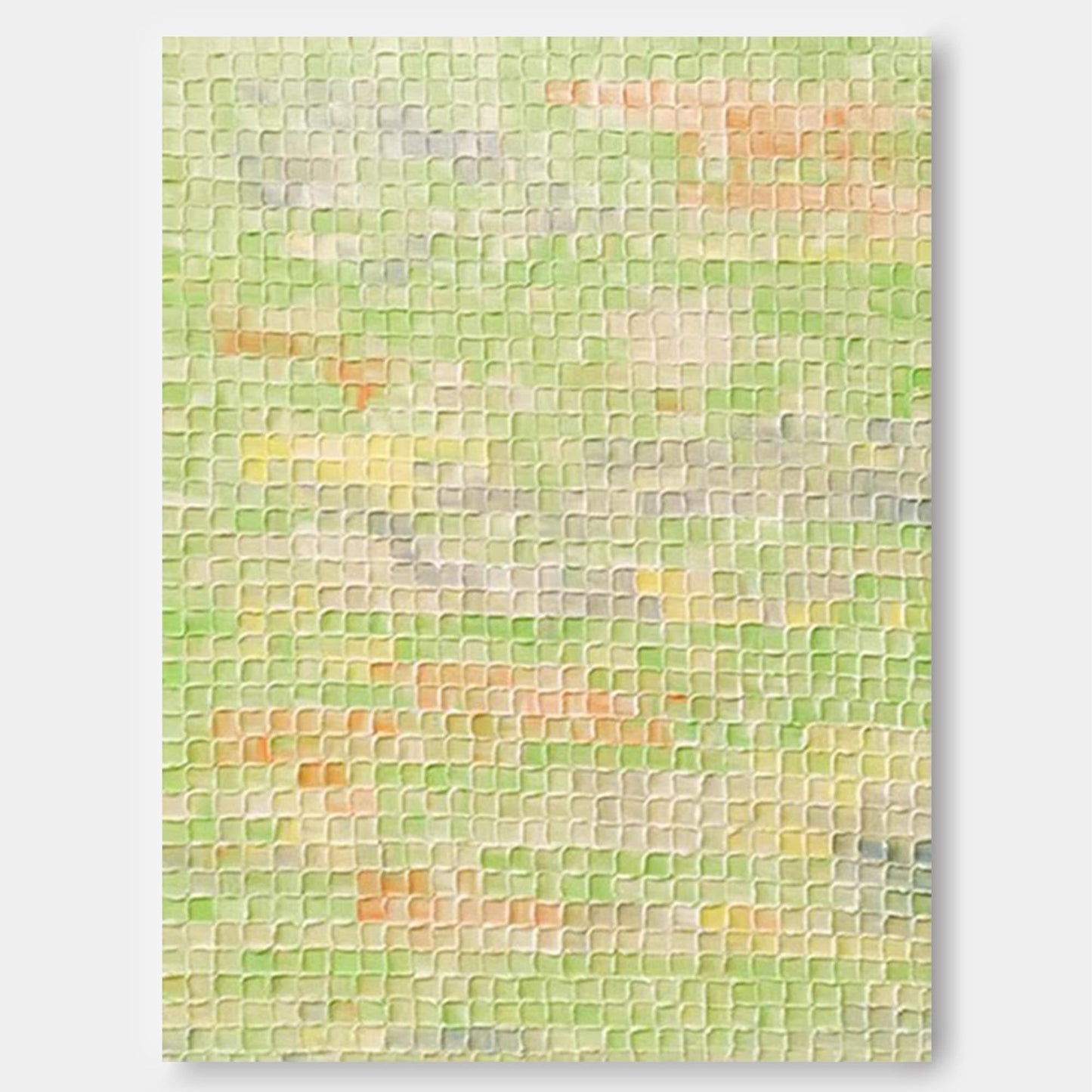 Serene Meadow - Calming Green Abstract Art, Heavy Texture Painting