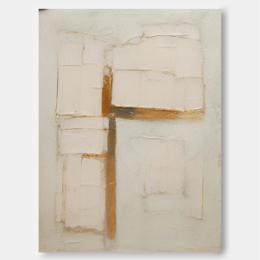Sacred Cross - Wabi Sabi Art Minimalist Textured Canvas