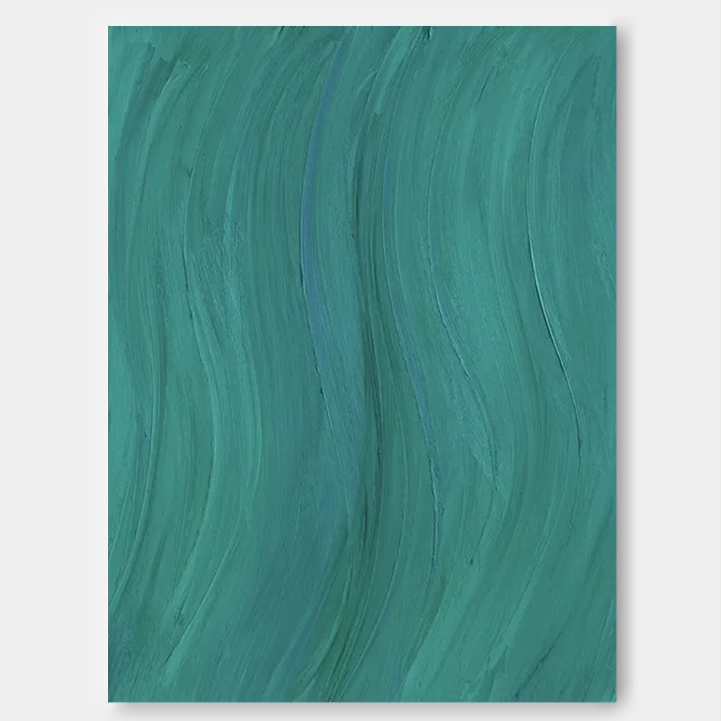 Deep Water - Moody Teal Abstract Painting with Flowing Texture