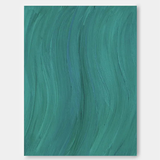 Deep Water - Moody Teal Abstract Painting with Flowing Texture