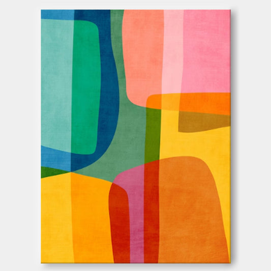 Summer Overlap - Bright Wall Art Colorful Abstract Shapes