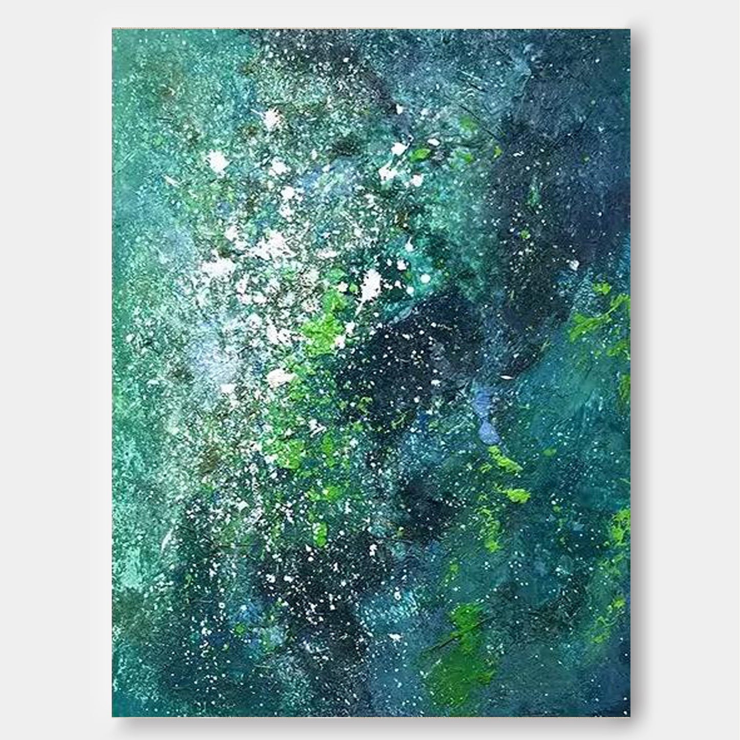 Deepwater Bloom - Textured Ocean Abstract Painting in Blue and Green