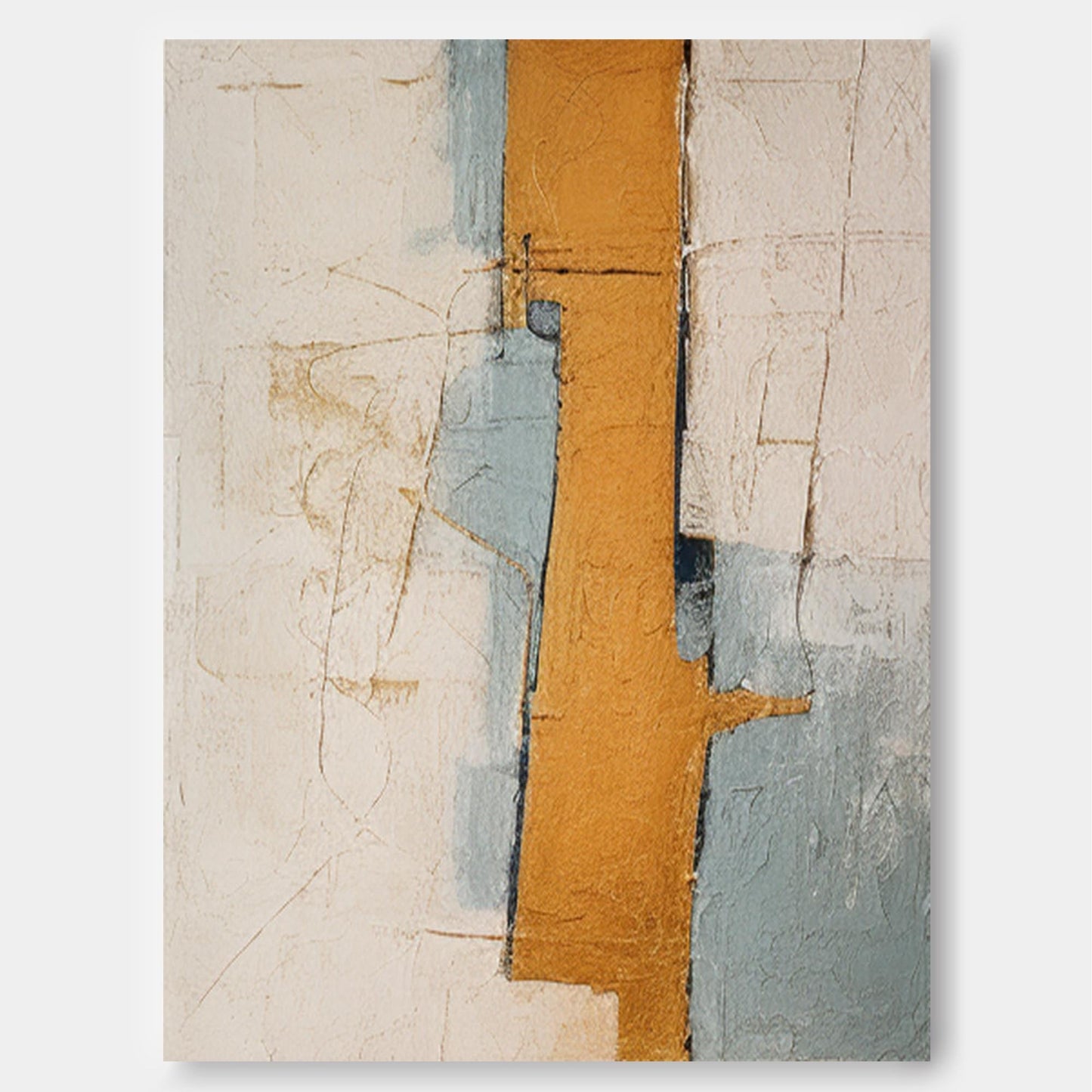 Ancient Pillar - Plaster Wall Art Wabi Sabi Textured Canvas