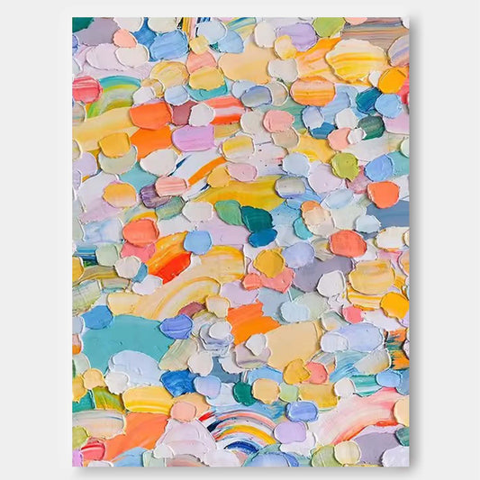 Confetti Dream - Joyful Colorful Canvas Artwork, Heavy Texture Painting