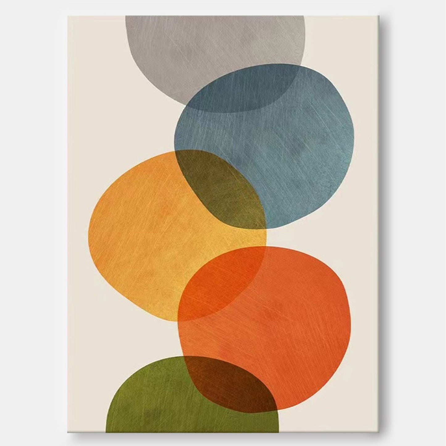 Overlapping Circles - Mid Century Modern Wall Art Canvas Print