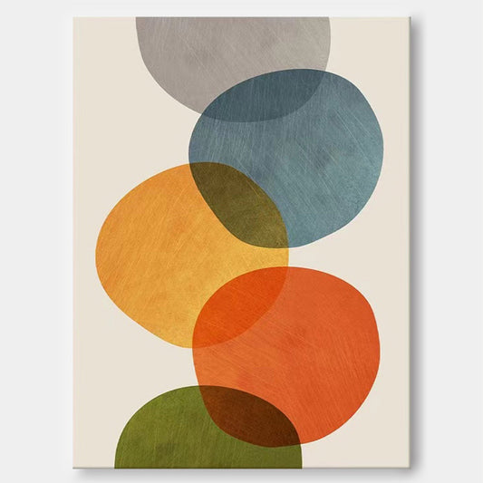 Overlapping Circles - Mid Century Modern Wall Art Canvas Print