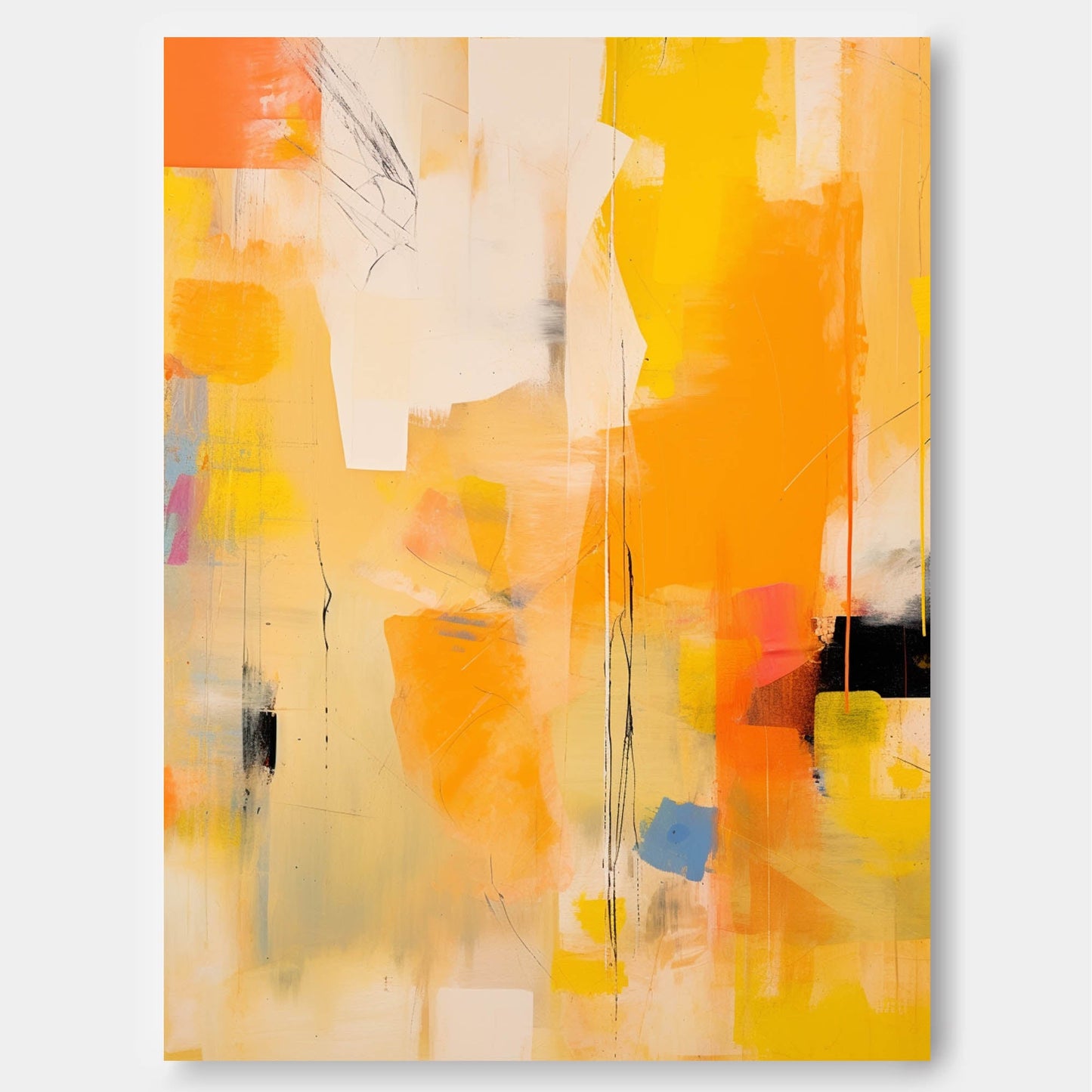 Urban Heat - Yellow and Orange Abstract Expressionism Art