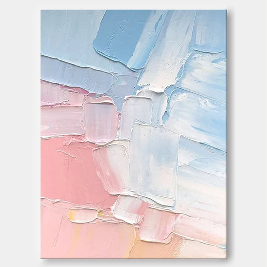 Cotton Candy Sky - Pink and Blue Abstract Painting