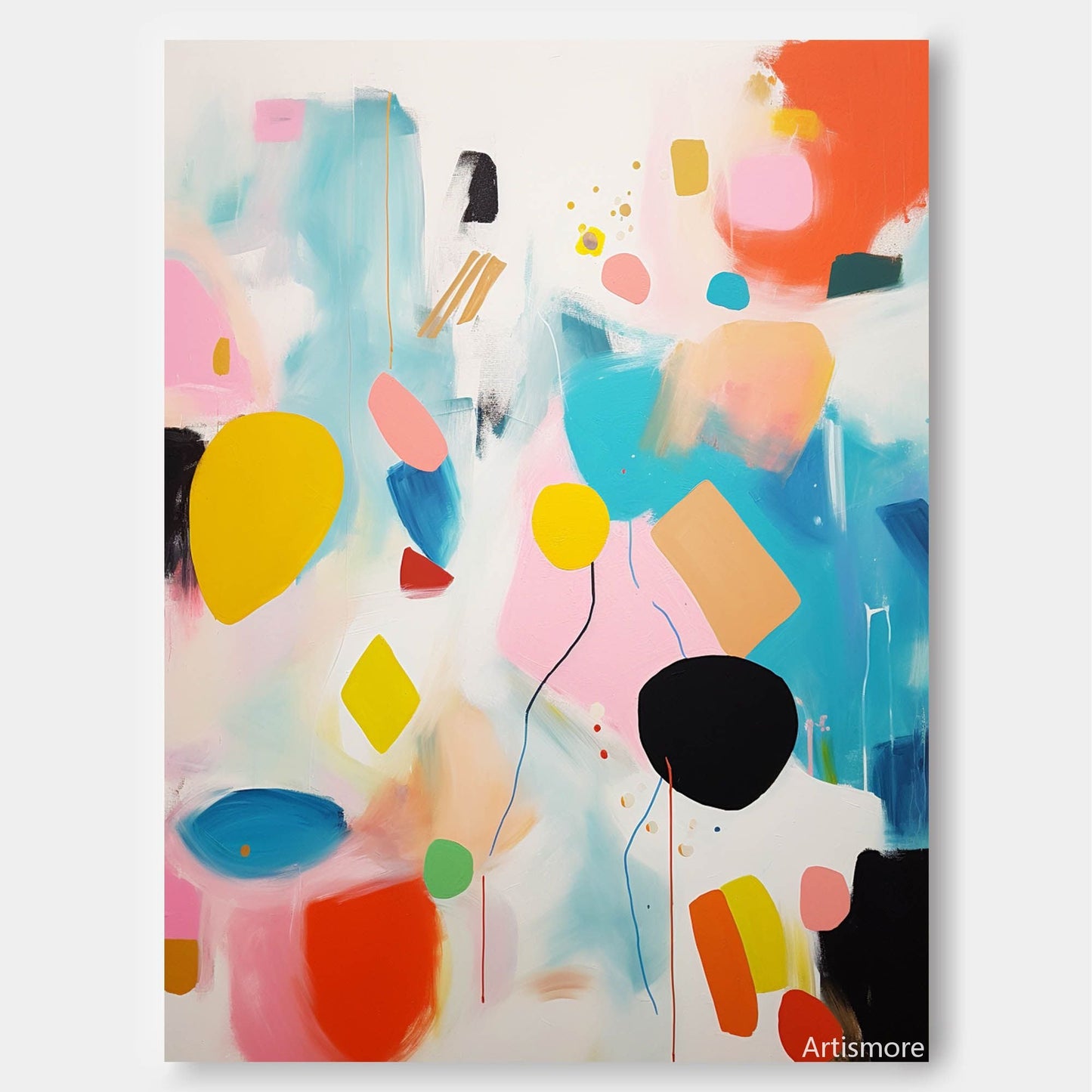 Joyful Celebration - Playful Whimsical Wall Art, Contemporary Colorful Painting