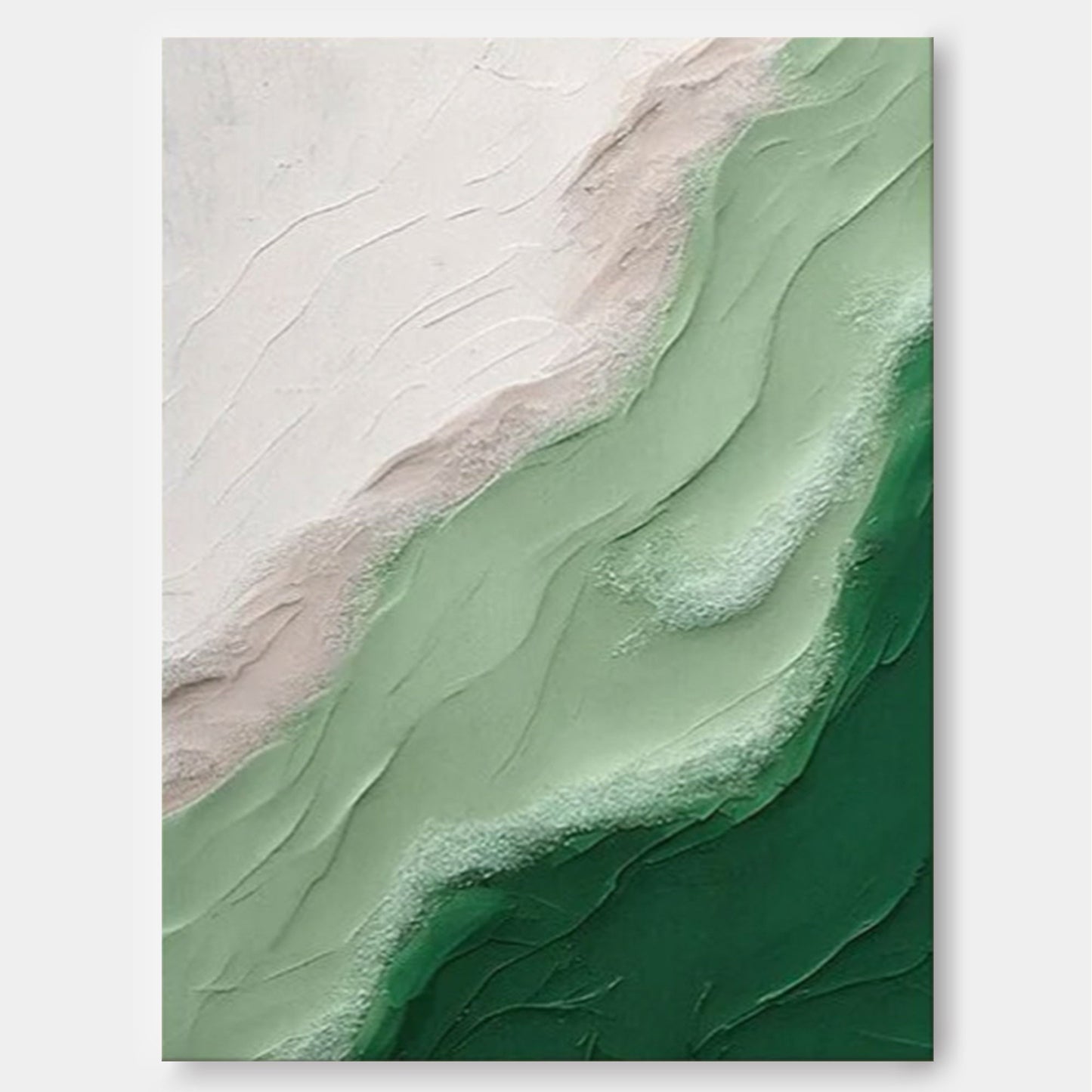 Emerald Flow - Green Wall Art Textured Abstract Canvas