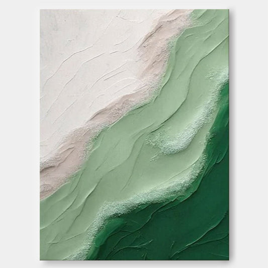 Emerald Flow - Green Wall Art Textured Abstract Canvas