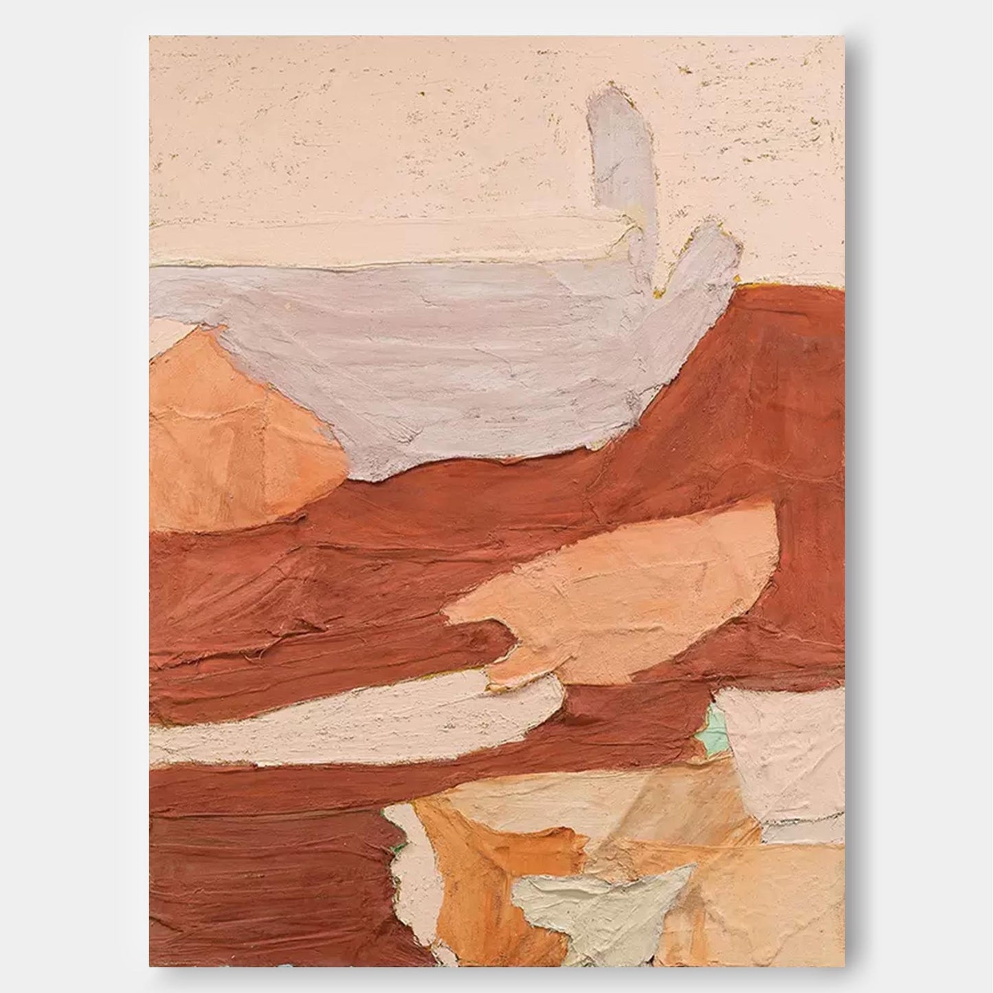 Terracotta Peaks - Abstract Mountain Art, Textured Earth Tone Painting