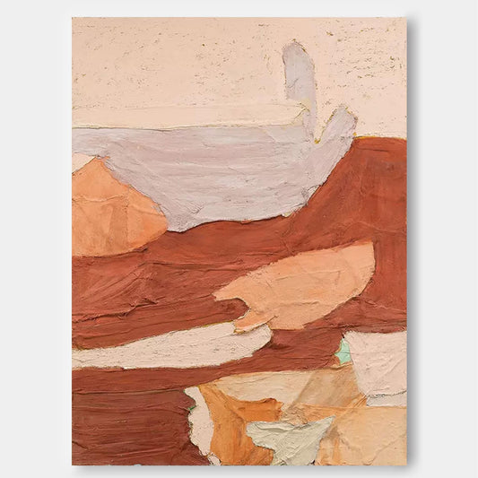 Terracotta Peaks - Abstract Mountain Art, Textured Earth Tone Painting