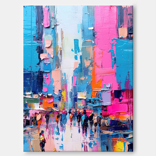 City Pulse - Urban Wall Art Colorful Abstract Street Scene