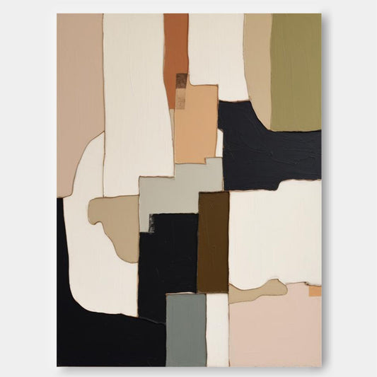 Formations - Modern Minimal Earth Tone Wall Art with Black and Brown