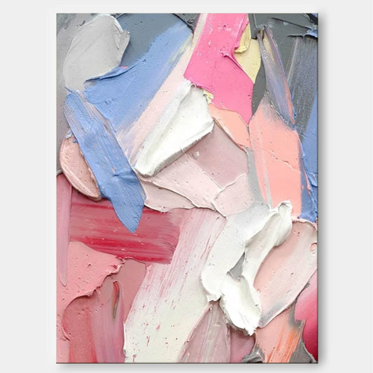 Pastel Layers - Abstract Canvas Painting Textured Impasto Art
