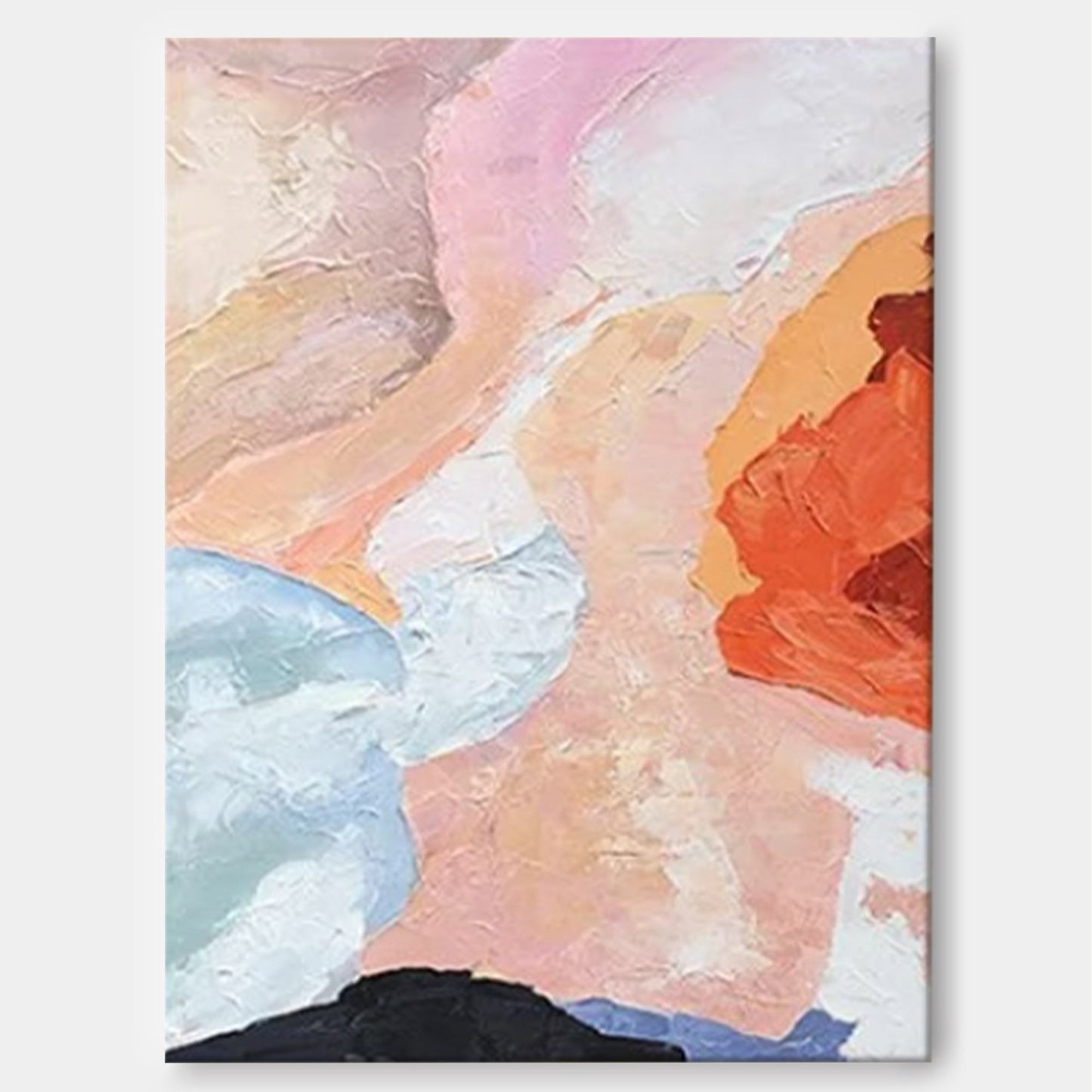 Canyon Bloom - Blush Pink Wall Art Textured Abstract Canvas