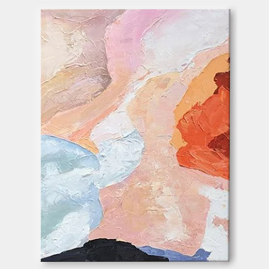 Canyon Bloom - Blush Pink Wall Art Textured Abstract Canvas