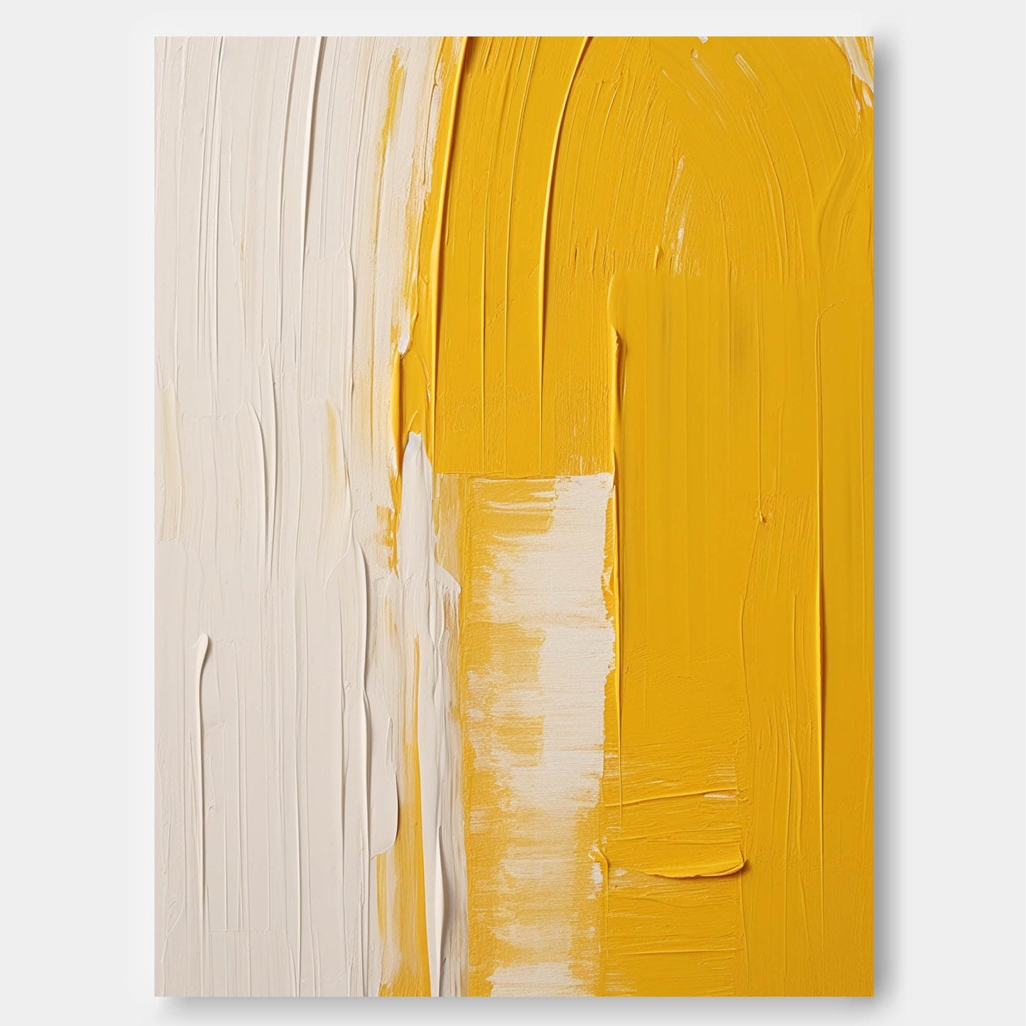 Sunshine Texture - Minimalist Yellow Wall Art, Heavy Texture Painting
