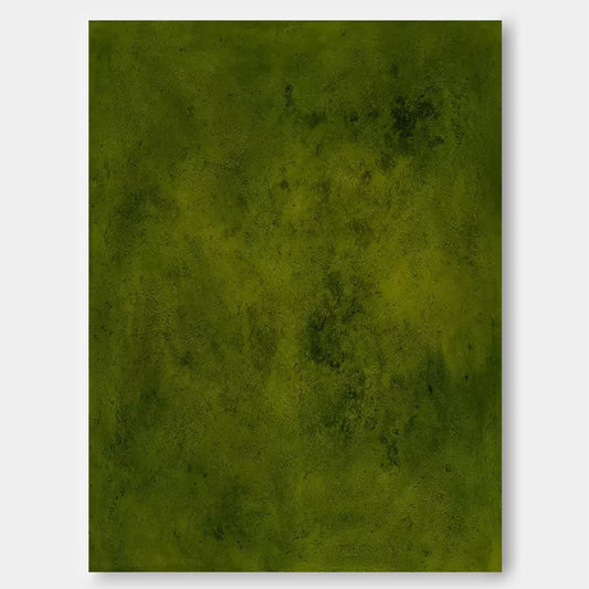 Deep Forest - Moody Olive Green Abstract Wall Art