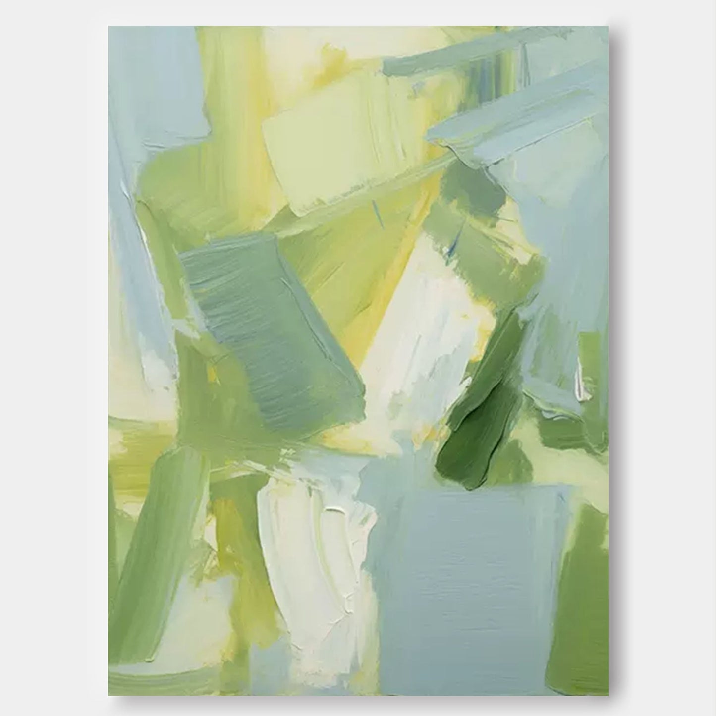 Spring Fields - Textured Green and Yellow Abstract Painting