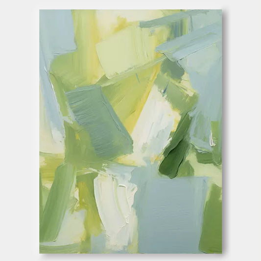 Spring Fields - Textured Green and Yellow Abstract Painting