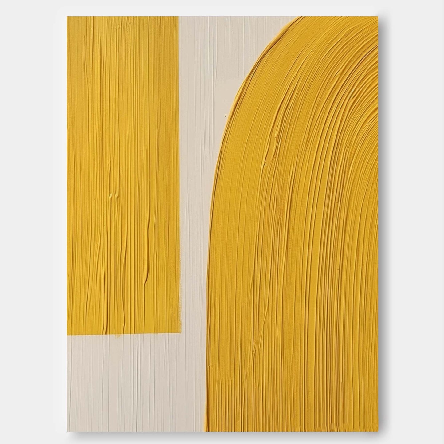 Golden Arch - Minimalist Yellow Arched Wall Art & Texture Painting