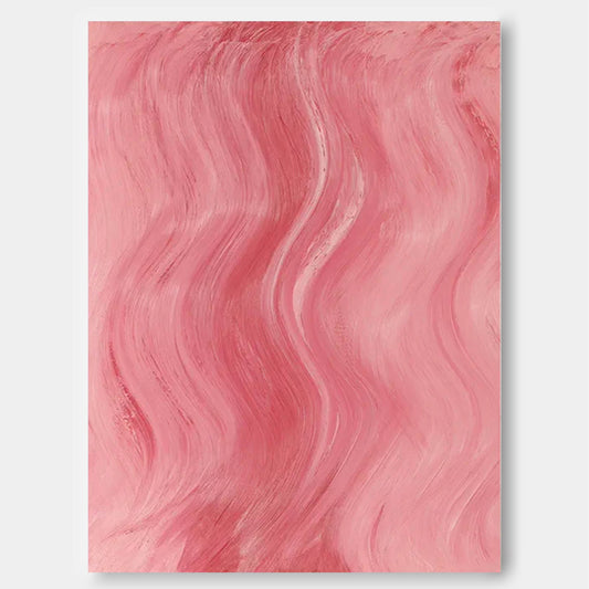 Rosewater Flow - Soft Blush Pink Abstract Painting with Flowing Texture
