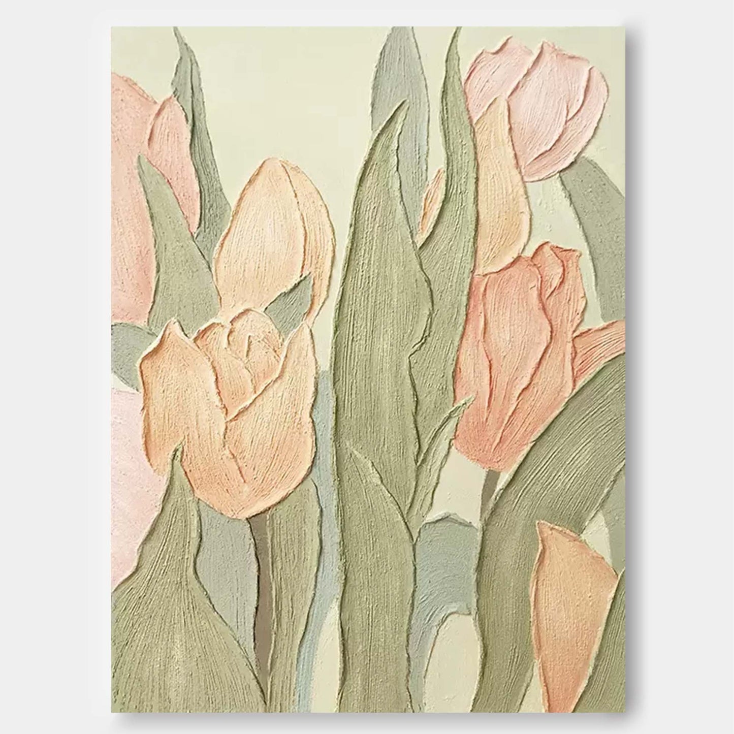 Spring Garden - Vintage Floral Tulip Wall Art for Shabby Chic Decor