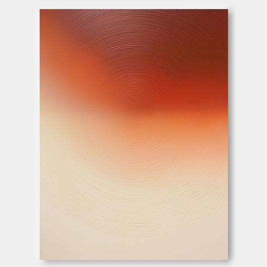 Solar Flare - Minimalist Earth Tone Abstract Art with Radial Texture