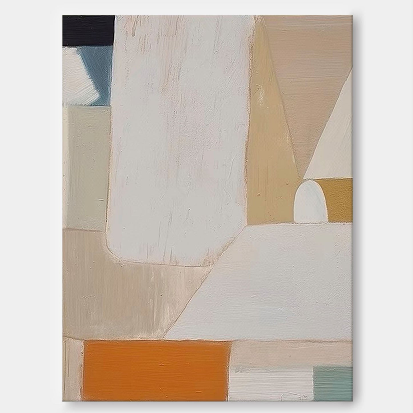 Architectural Calm - Beige Wall art Minimalist Geometric Canvas