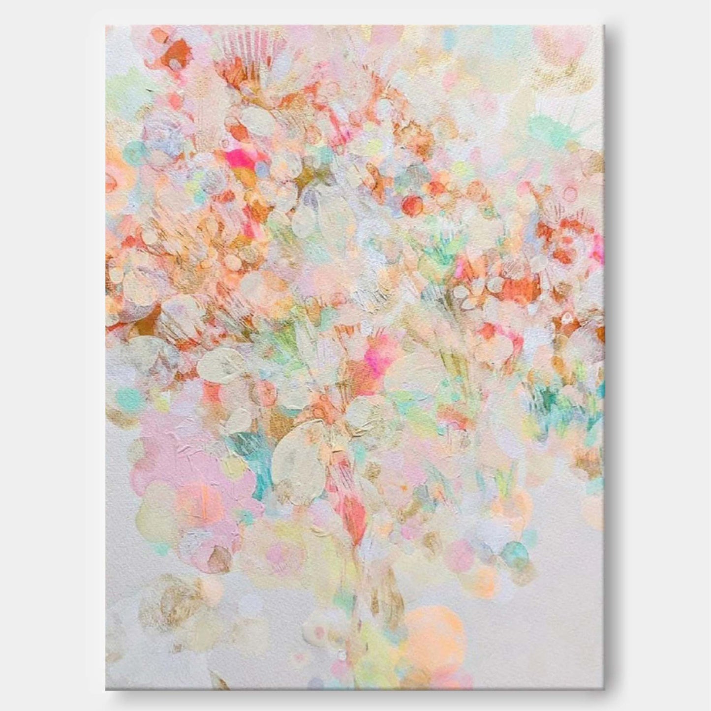 Spring Whisper - Pastel Abstract Floral Painting Canvas Art