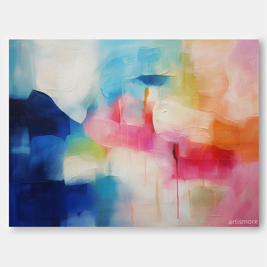 Colorful Horizon - Large Abstract Art Painting Ideas on Canvas