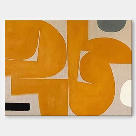 Ochre Forms - Mid Century Modern Wall Art Minimalist Abstract