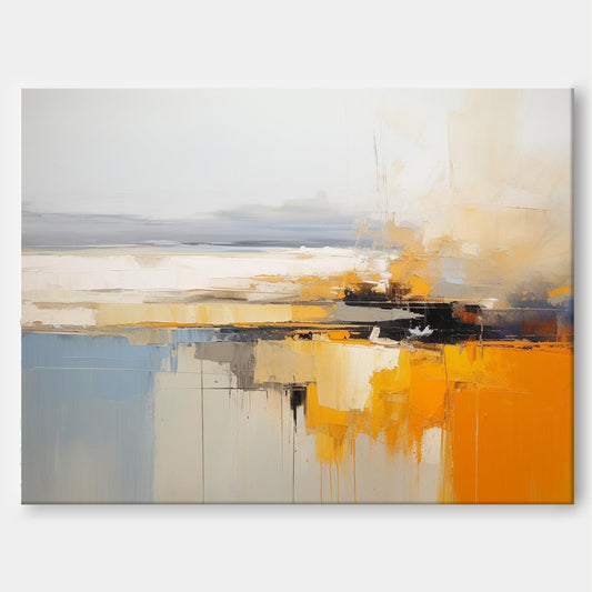 Horizon Block - Orange Wall Art Abstract Landscape Canvas