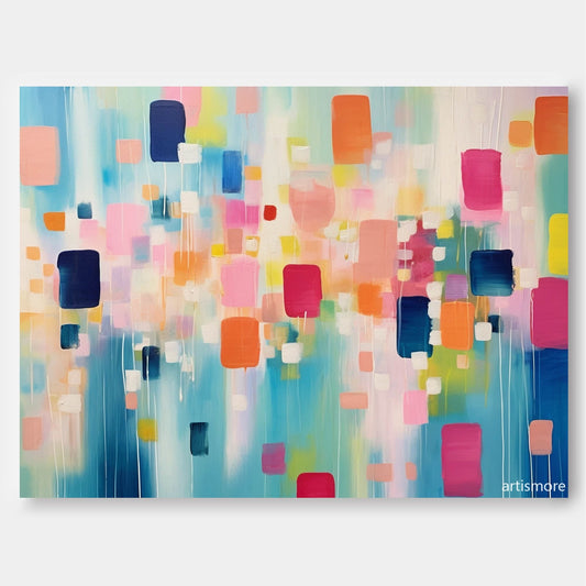 Digital Rain - Colorful Abstract Paintings on Canvas