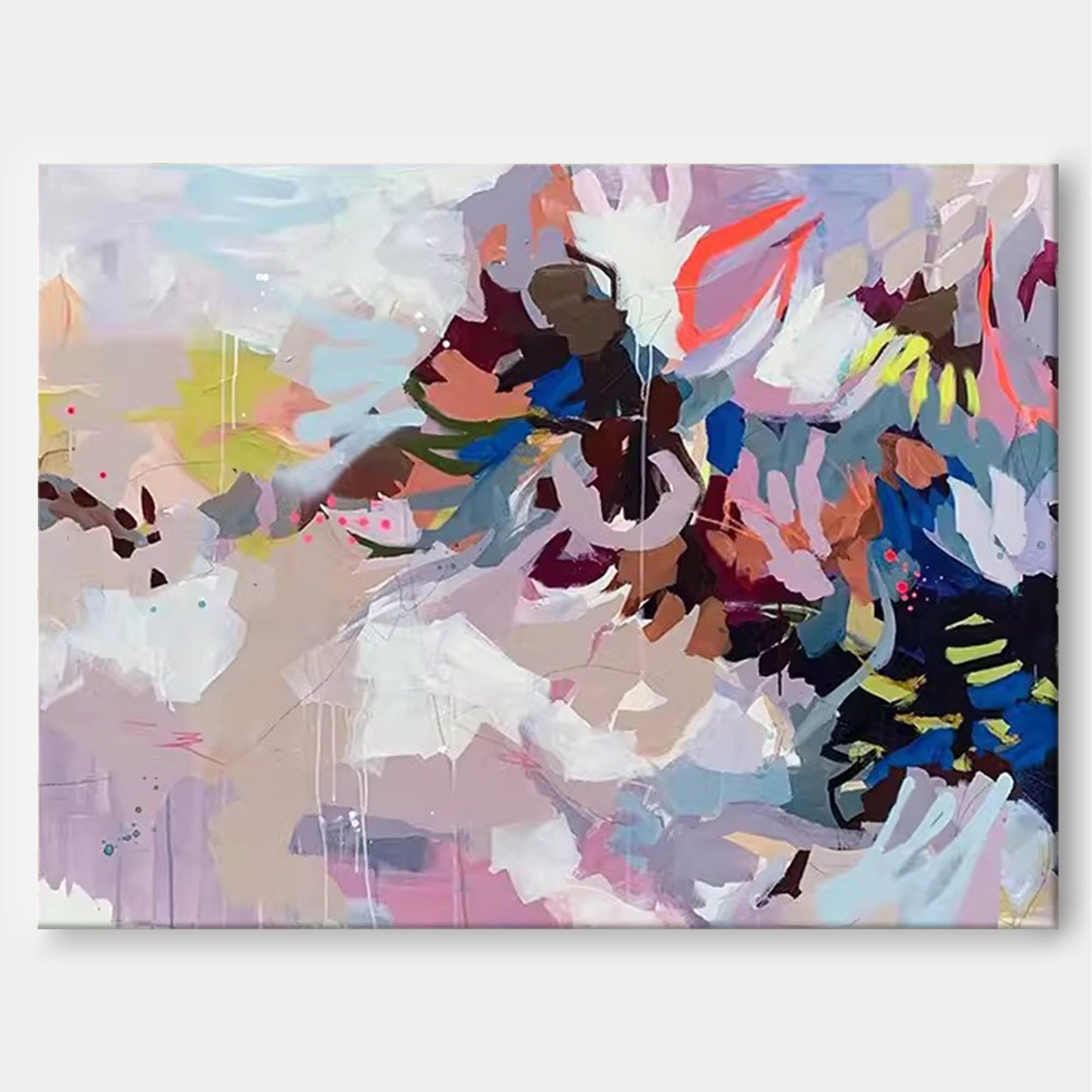 Wild Bloom - Large Floral Wall Art Abstract Colorful Canvas