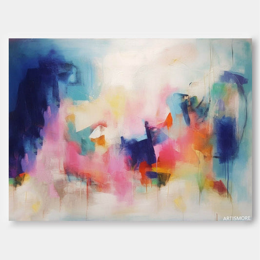 Dreamy Horizon - Large Abstract Art Painting, Colorful Contemporary Art