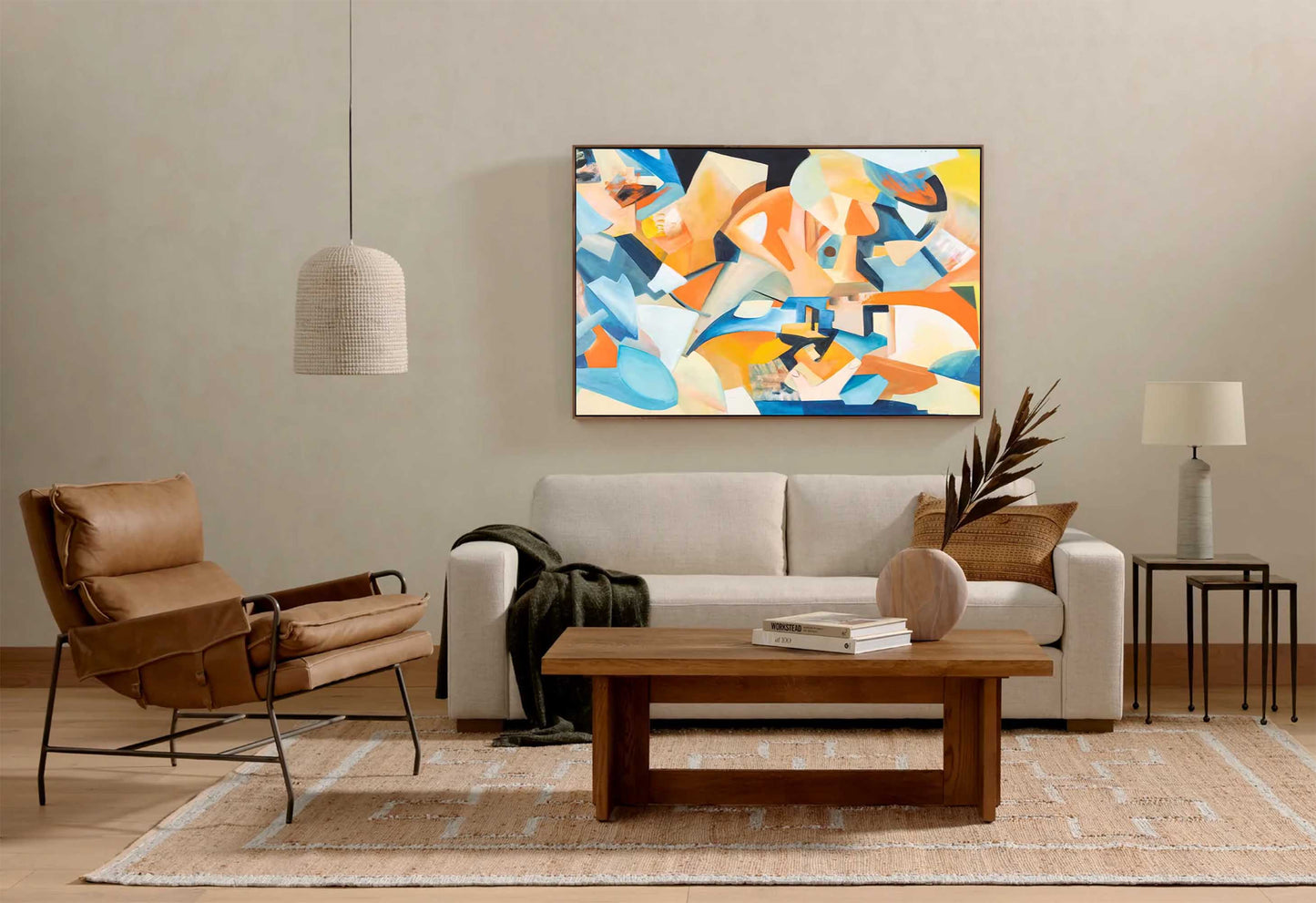 Geometric Energy - Modern Abstract Art Colorful Cubist Canvas