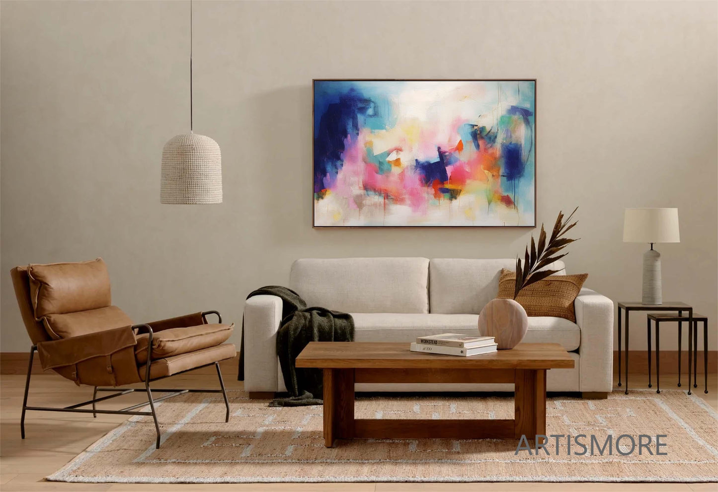 Dreamy Horizon - Large Abstract Art Painting, Colorful Contemporary Art