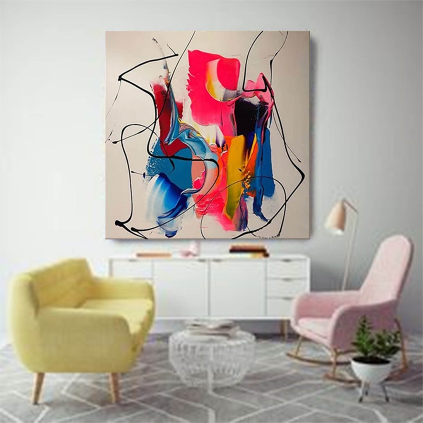 Liquid Motion - Contemporary Abstract Wall Art Colorful Canvas