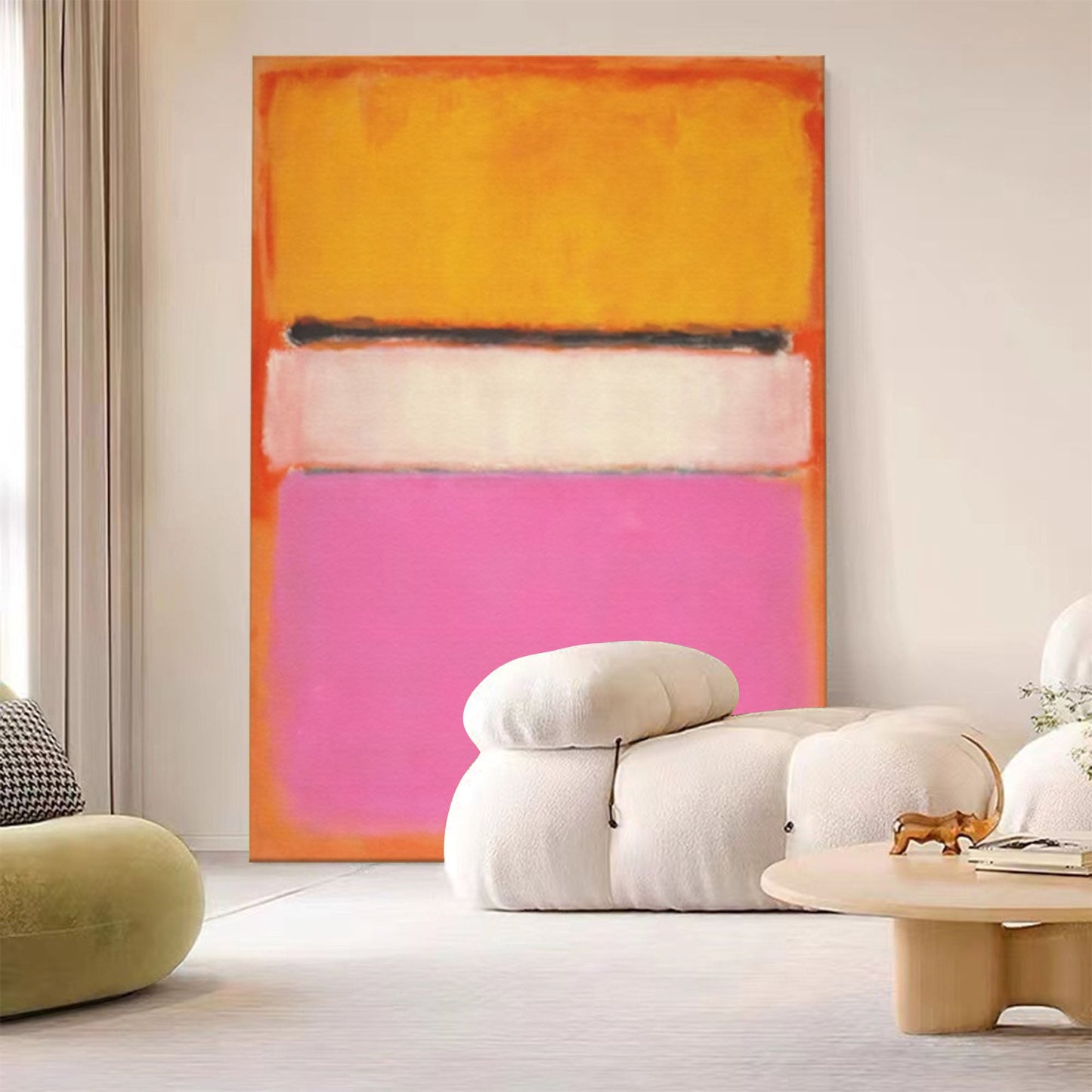 Sunset Glow - Pink and Orange Wall Art Abstract Canvas