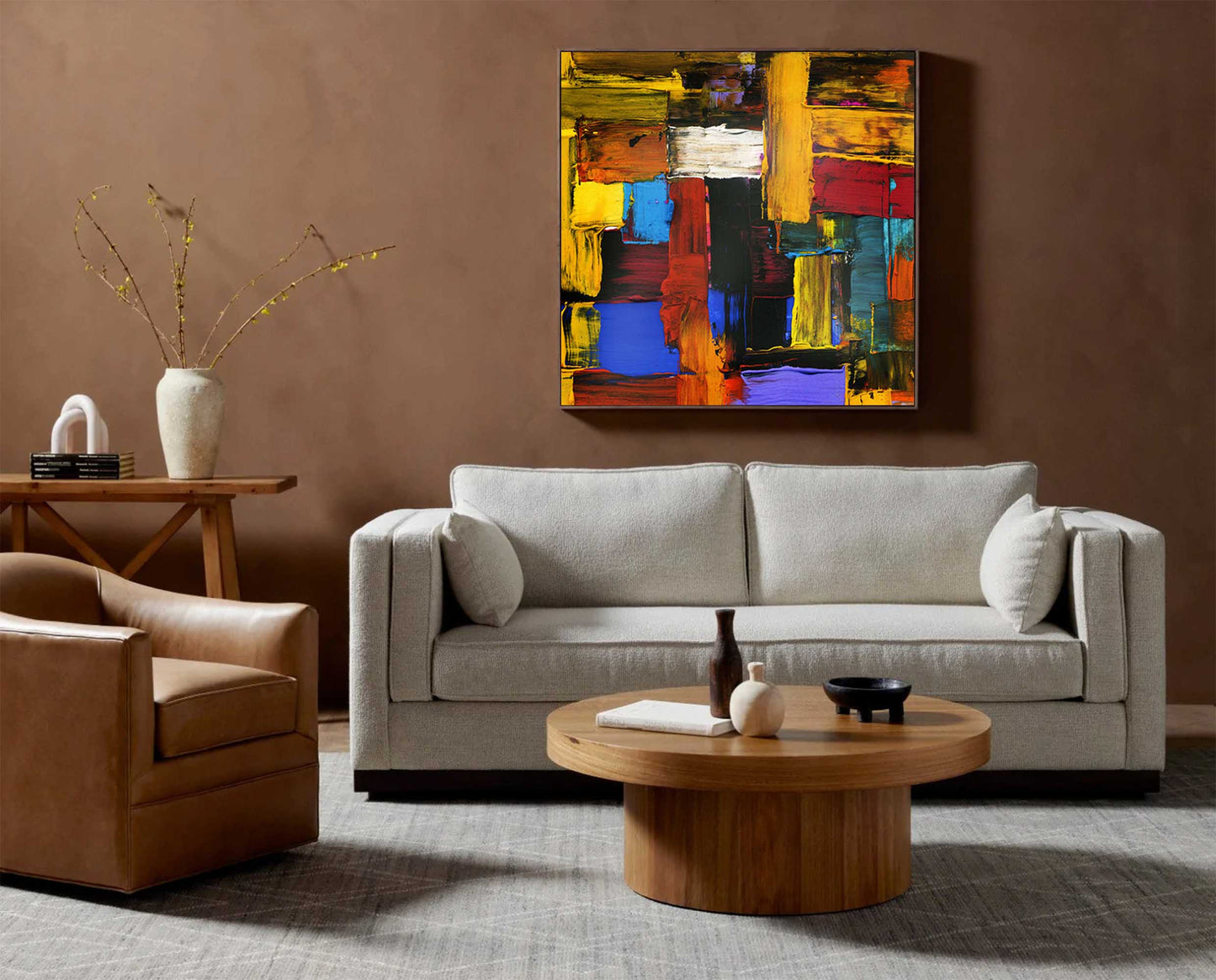 Urban Blocks - Modern Abstract Wall Art Textured Canvas Painting