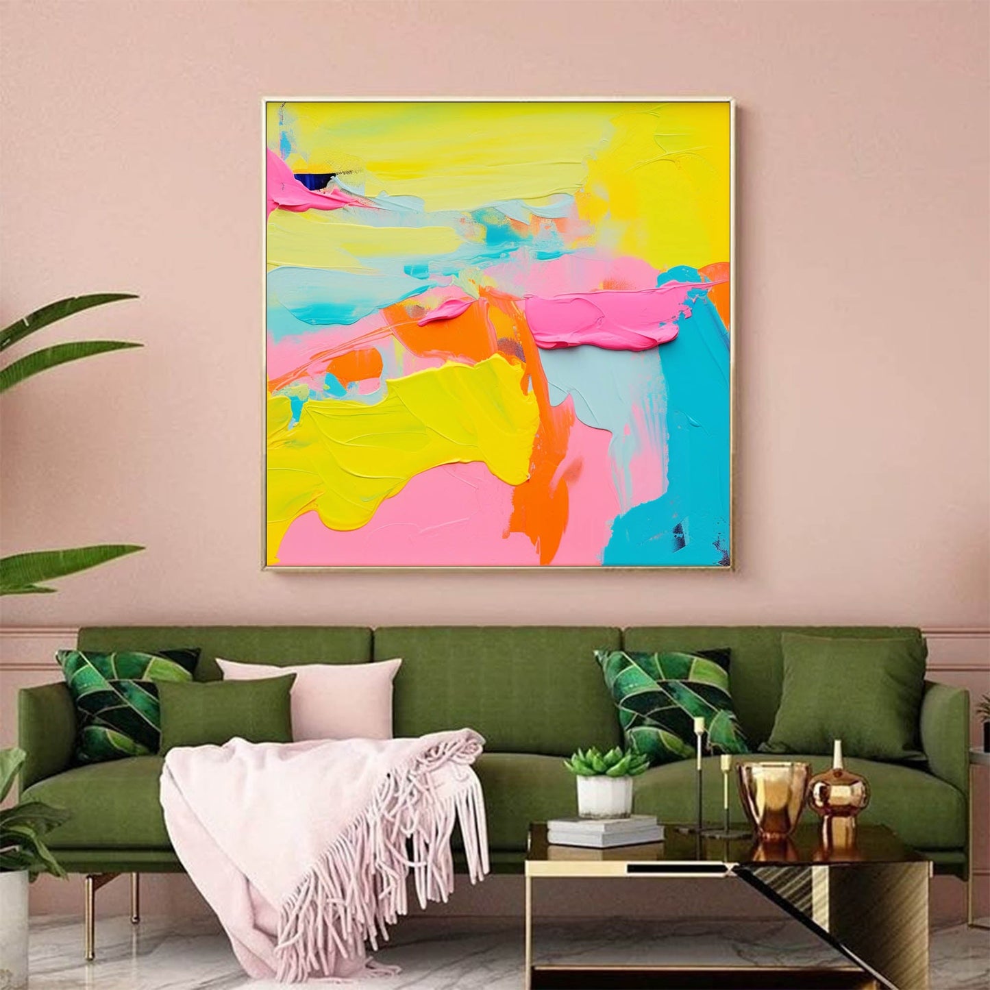 Summer Fiesta - Bright and Happy Abstract Painting with Heavy Texture