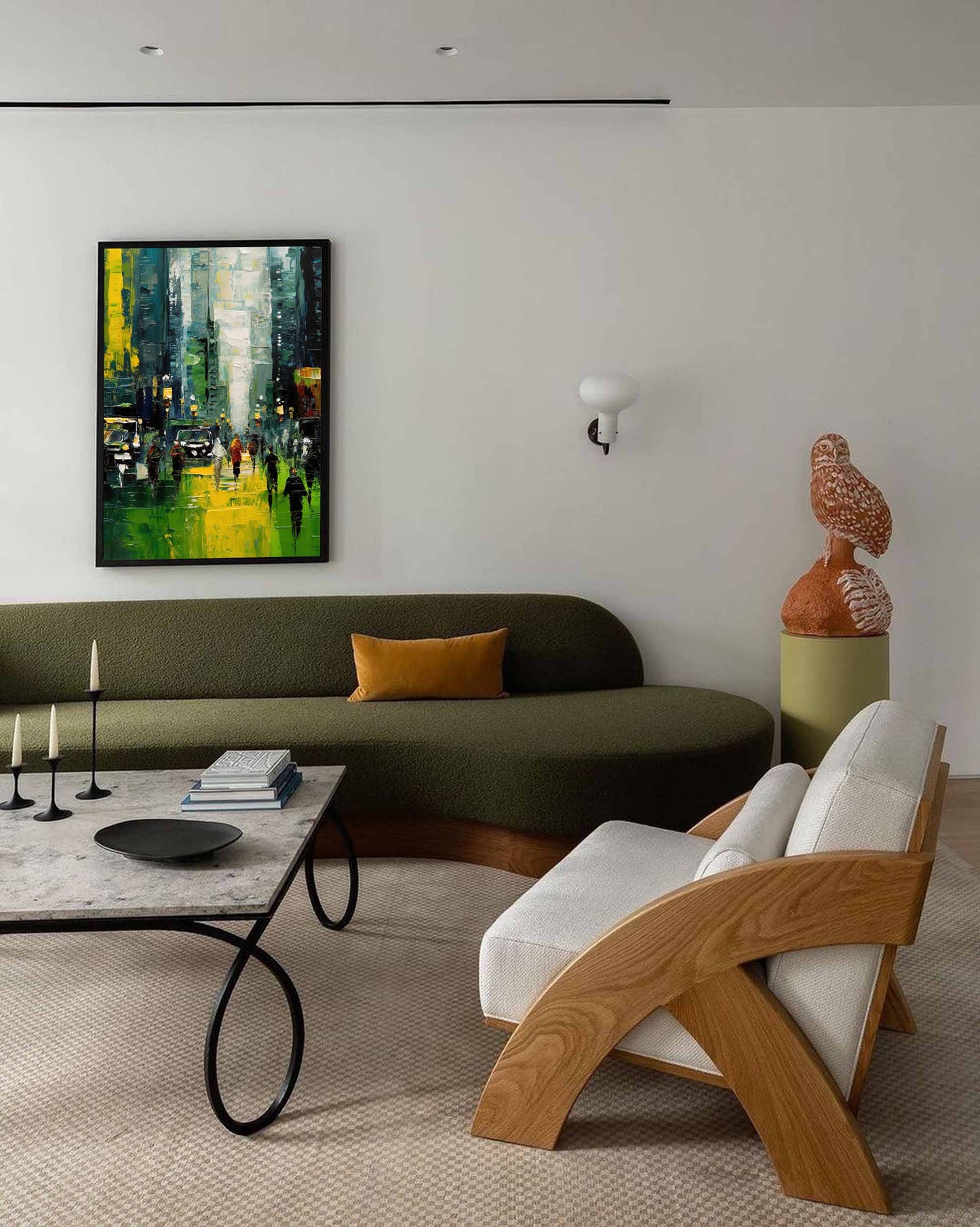 City Rain - Modern Wall Art for Living Room Abstract Cityscape Canvas