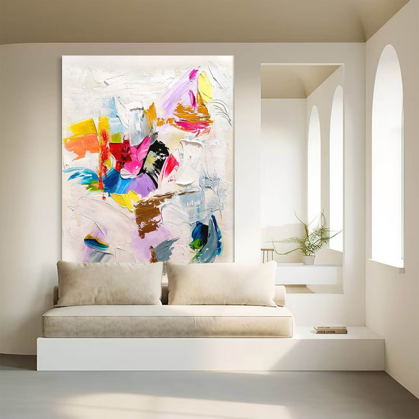 Vibrant Motion - Canvas Wall Art Abstract Impasto Painting