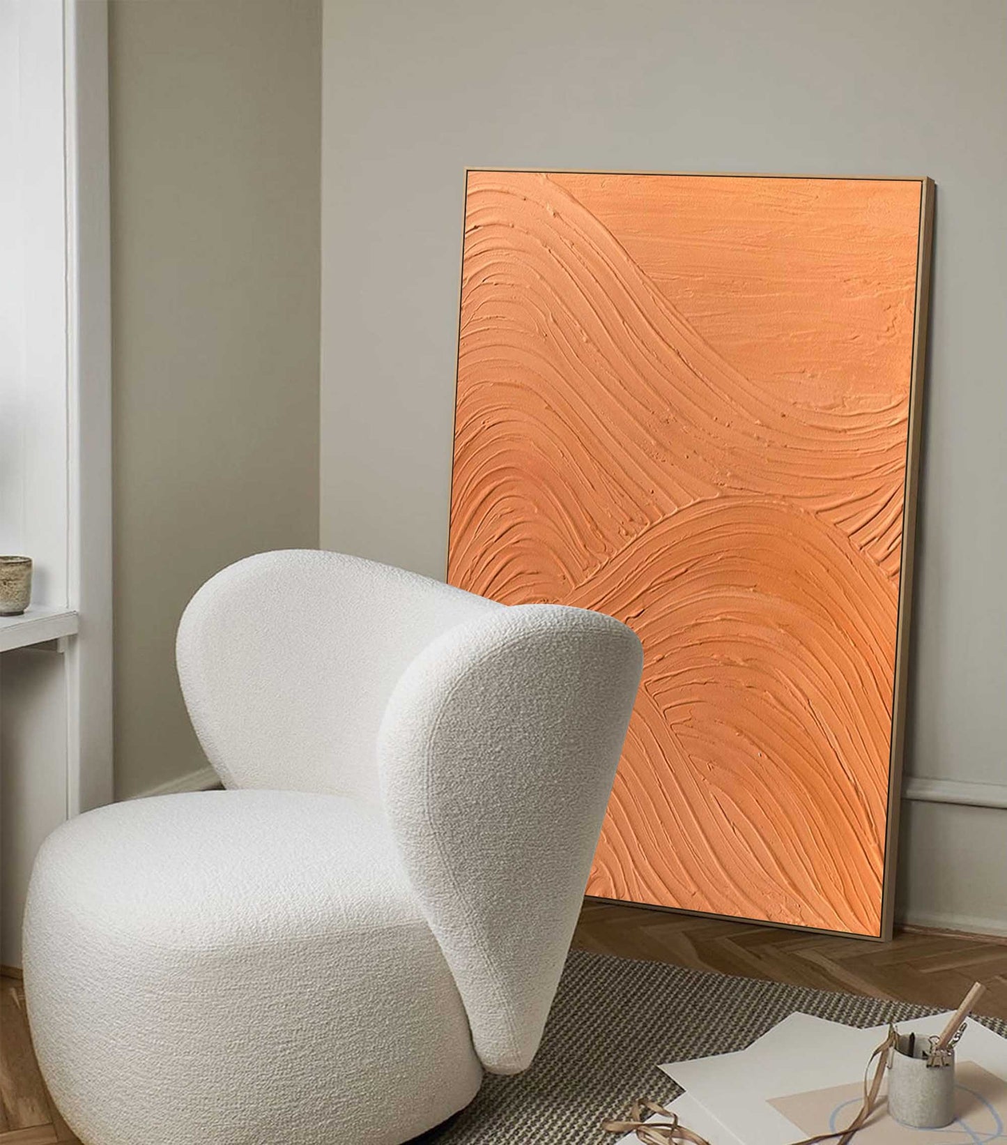 Meditative Dunes - Minimalist Zen Wall Art in Burnt Orange