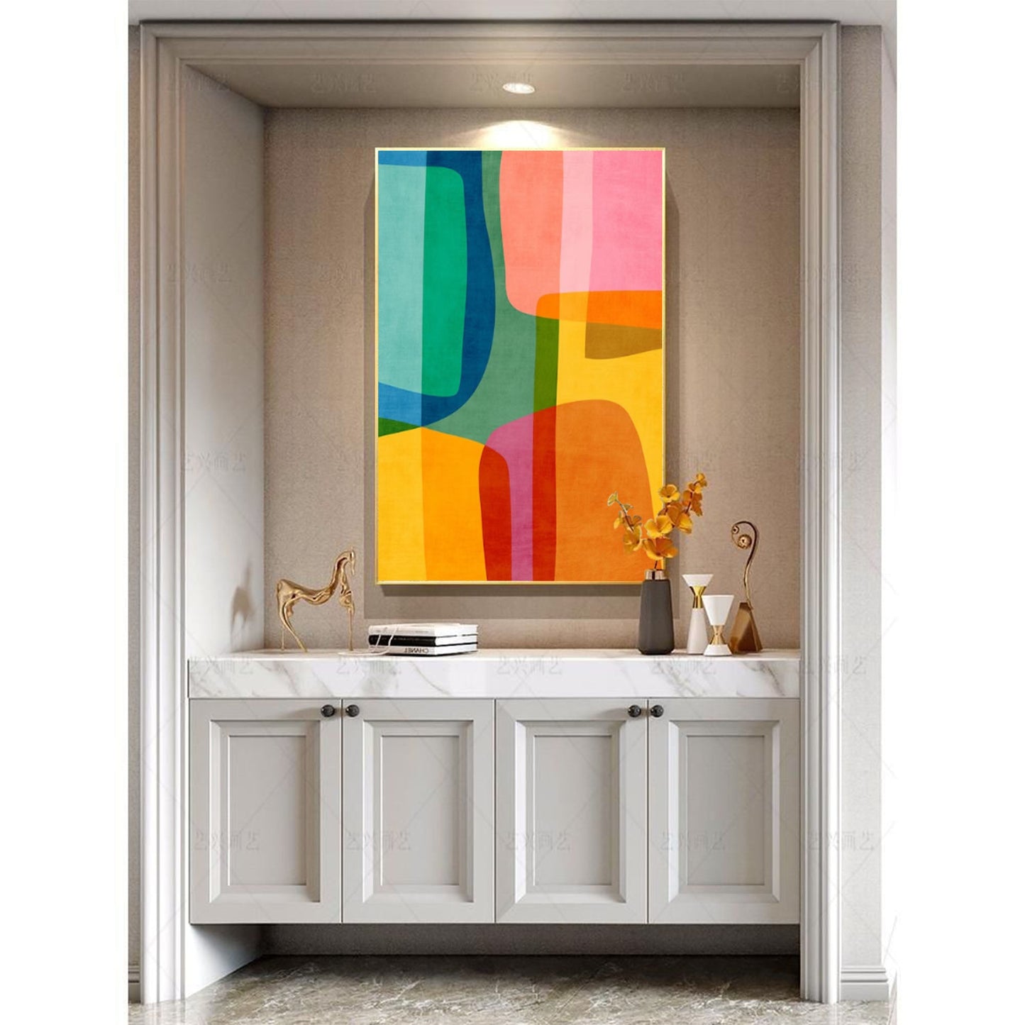 Summer Overlap - Bright Wall Art Colorful Abstract Shapes