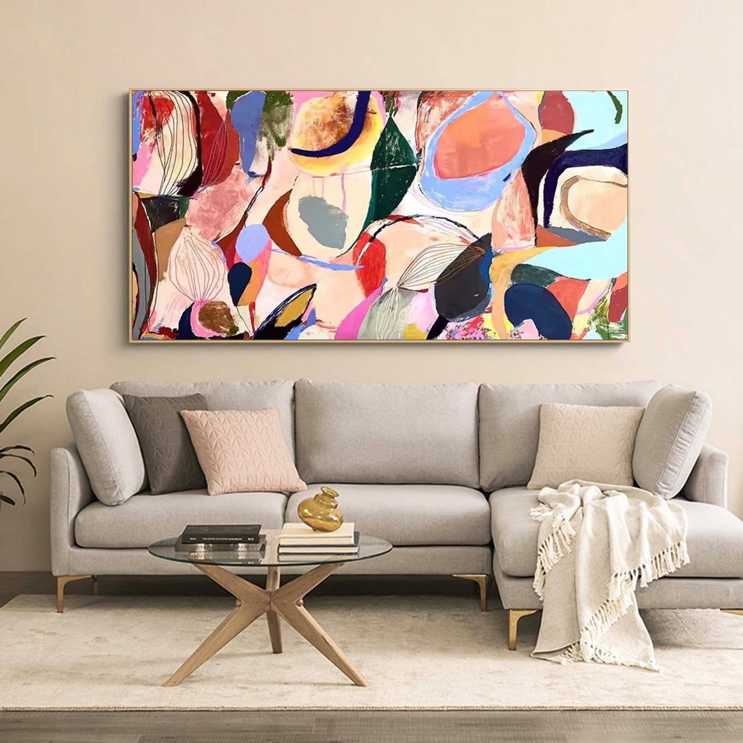 Garden Chaos - Eclectic Wall Art Colorful Panoramic Canvas